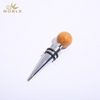 Custom No MOQ Large Stock Zinc Alloy Wholesale Silicone Seal Round Head Wine Bottle Stoppers for Wedding Gifts 