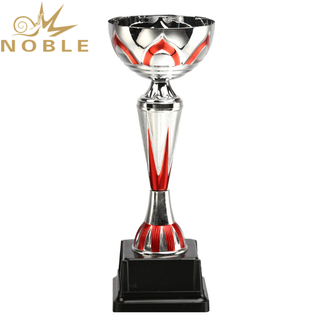 High Quality Silver Metal Cup Trophy with Red Design 