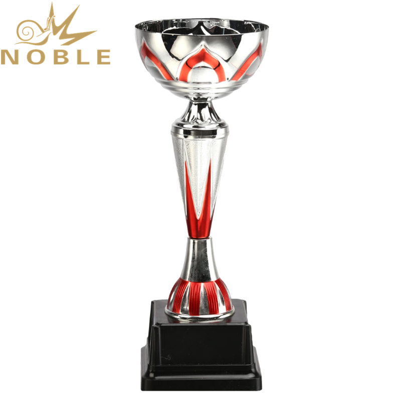 High Quality Silver Metal Cup Trophy with Red Design 