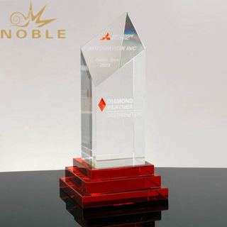  New Design Custom Clear Red Crystal Award