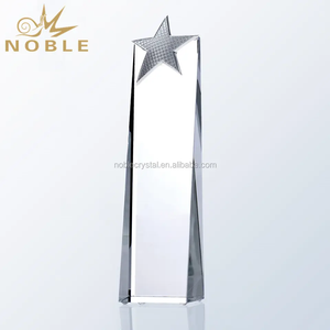  Crystal Tower Trophy with Metal Star