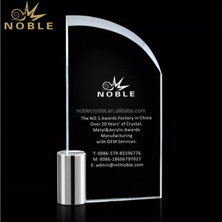 Custom Design Best Selling Blank Crystal Award Plaque with Metal Base