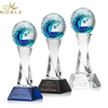 Custom Surf Art Glass Trophy on Twisted Pillar