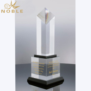 Pillar Corporate Business Hand Blank Crystal Trophy