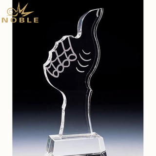 Noble High Quality Custom Crystal Thumb Award Trophy