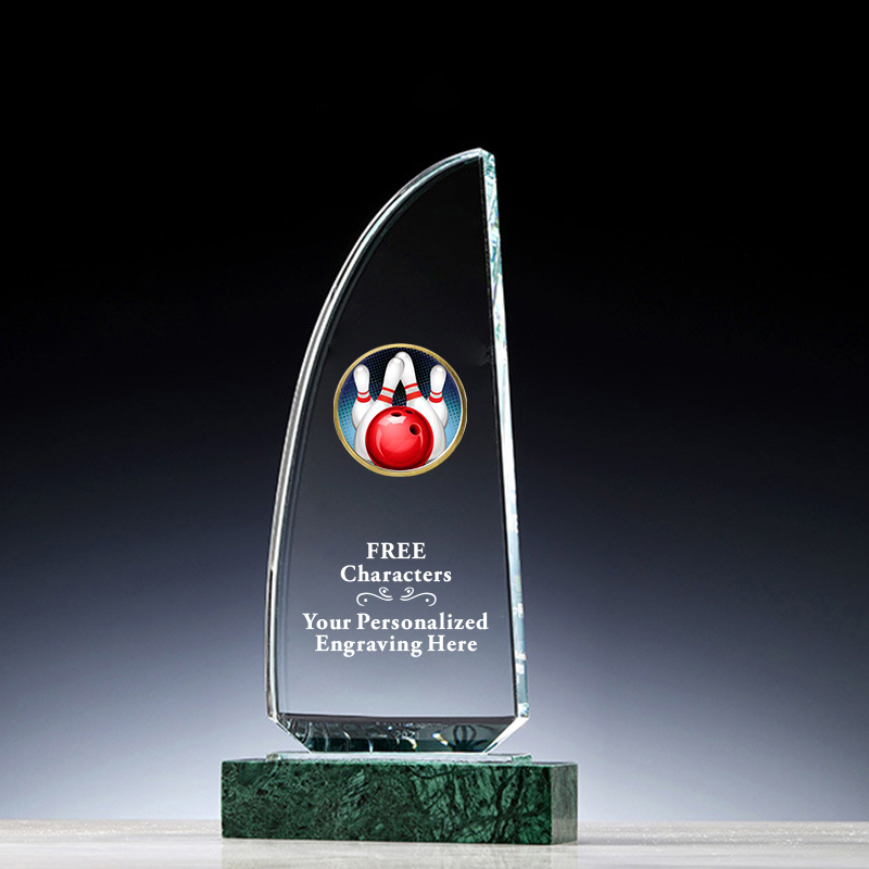 Noble Bowling Champion League Award Custom Sports Trophy with Marble Base 