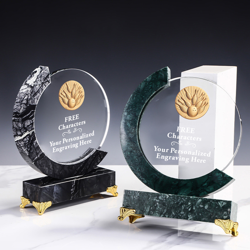Noble New Design Custom Bowling Trophy Crystal Sports Award 