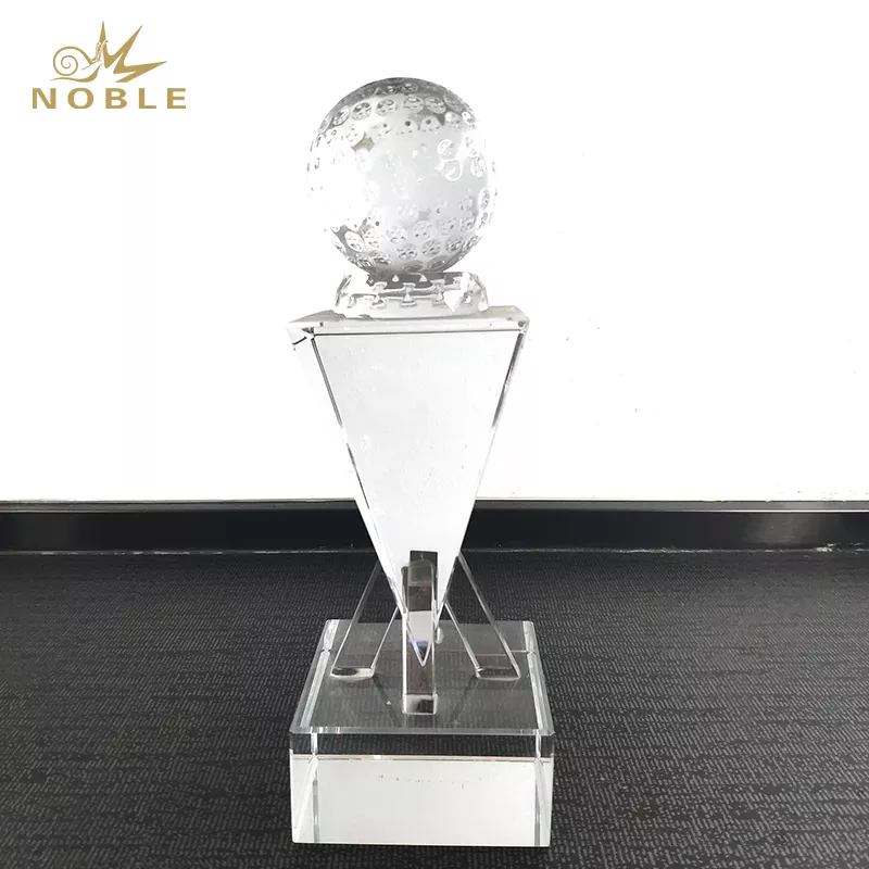New Design Free Engraving Crystal Champion Golf Trophy
