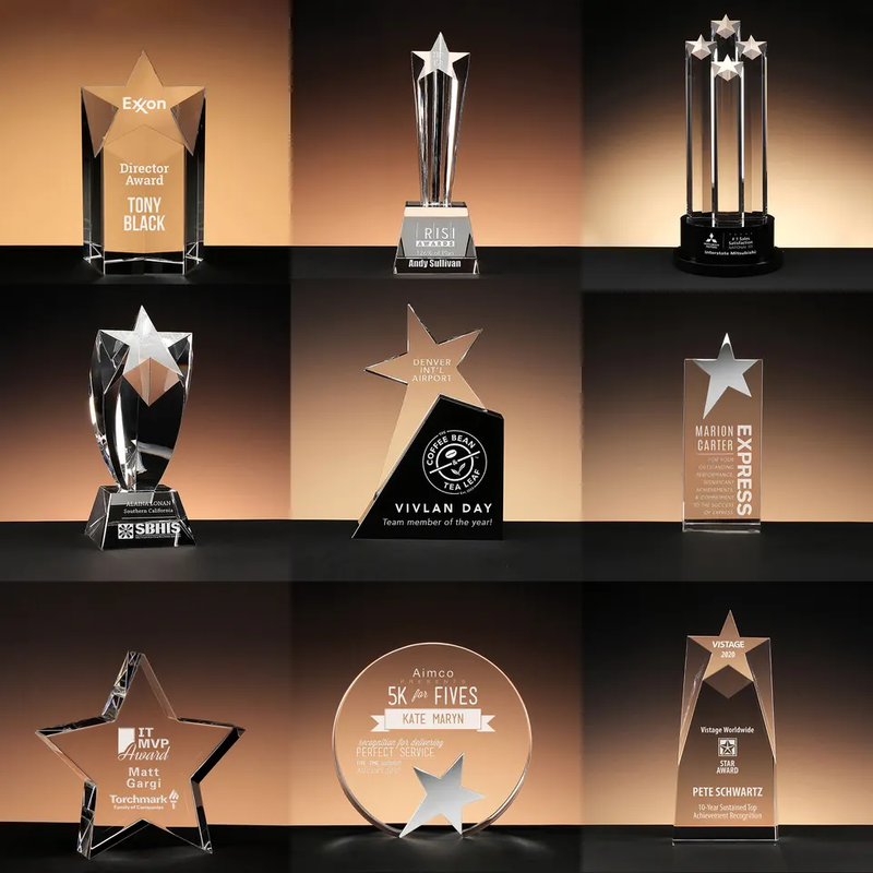 Hot Selling Popular Star Award Custom Crystal Achievement Star Awards