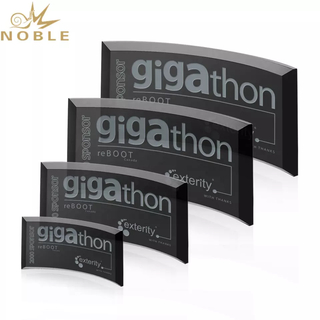 High Quality New Design Custom Grey Glass Crescent Plaque Award with Free Engraving