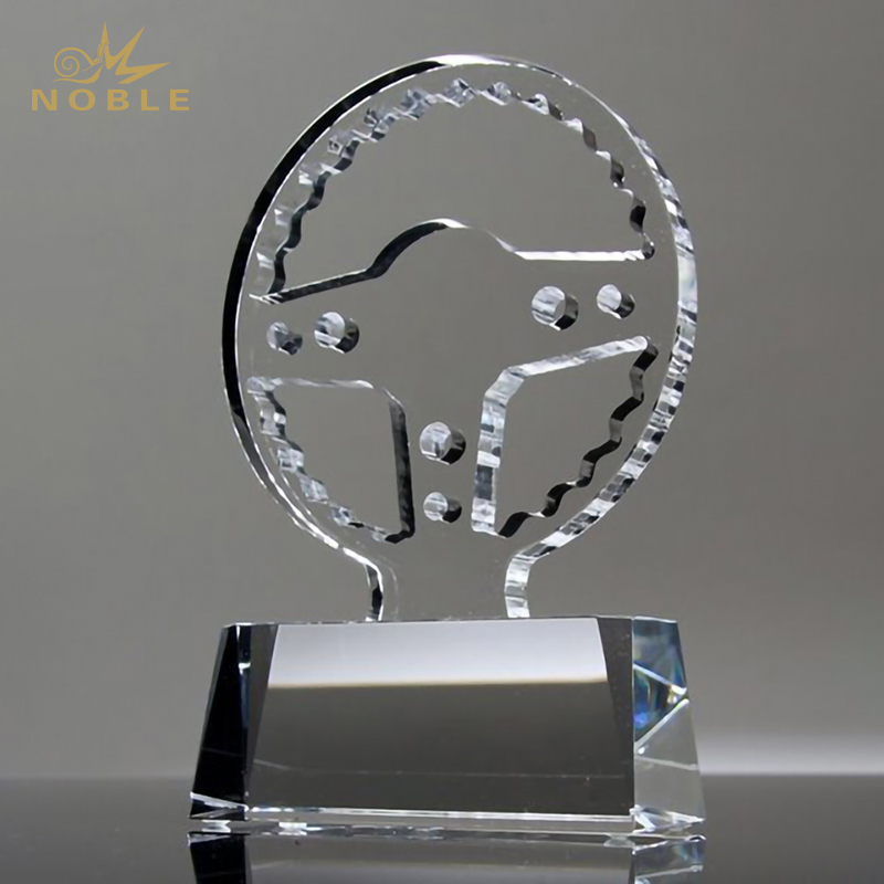 Custom Design K9 Crystal Cutout Crystal Steering Wheel Award