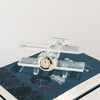 Noble Manufacturer Crystal Airplane Clock Business Gift Customized Bespoke Logo Office Decoration Trophy Award Hand Craft Desk Gift