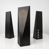 High Quality Black Metal Aluminum Tower Custom Bespoke Etched Logo Business Gift Craft Trophy Awards