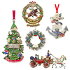 Noble Custom Design Crafted Enamel Ink Metal Brass Christmas Ornament with Your Logo Photo Texts