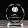 Noble Manufacturer Crystal Glass Clock Business Gift Customized Bespoke Logo Office Decoration Trophy Award Hand Craft Desk Gift