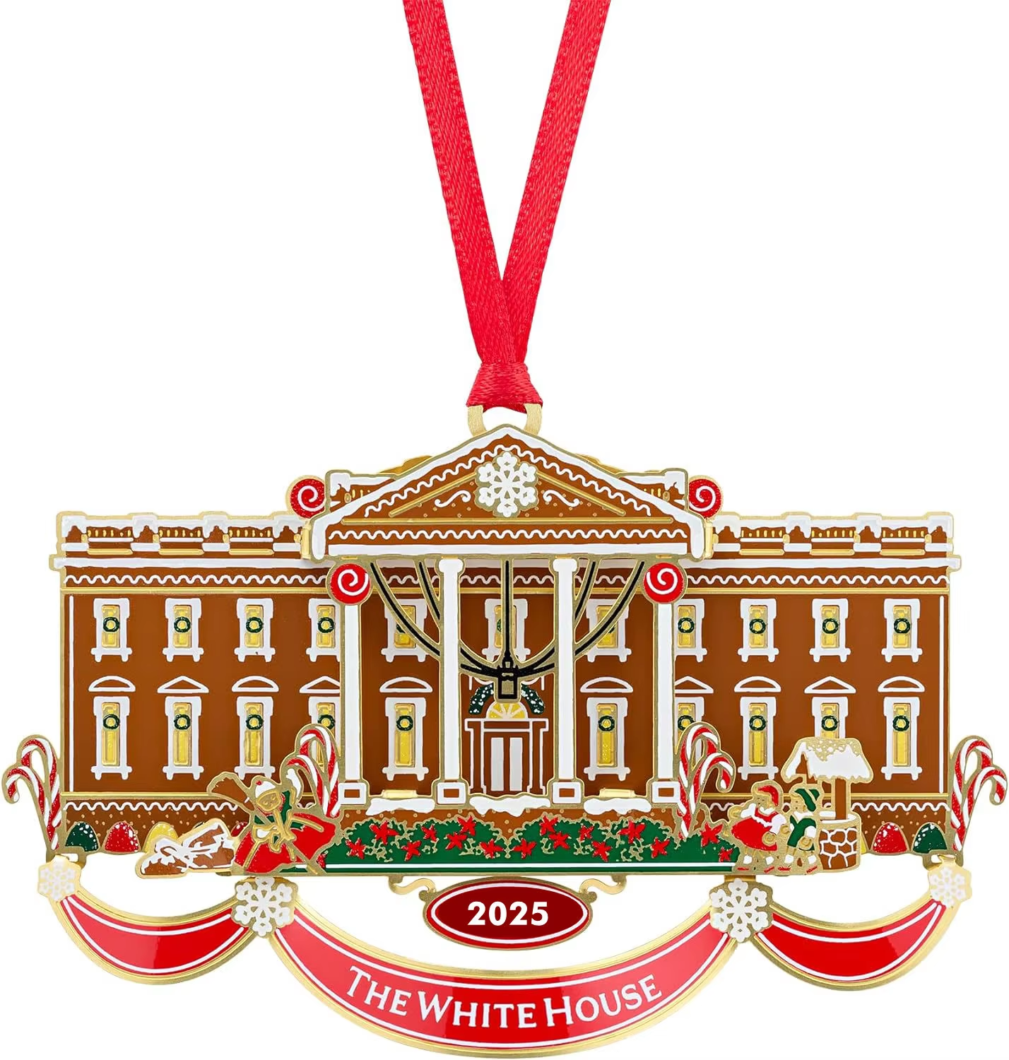 Custom Crafted Enamel Ink Metal Brass Christmas Ornament