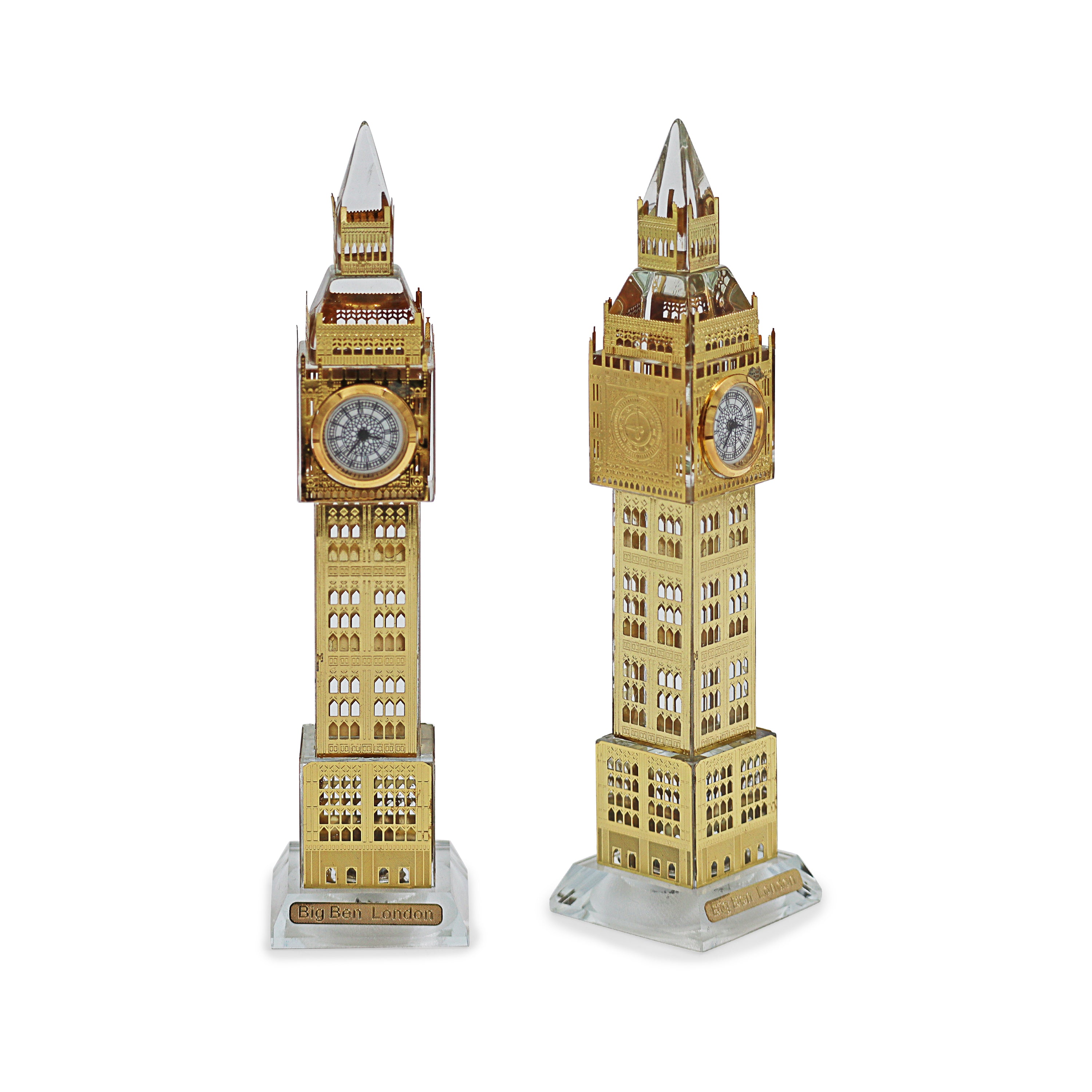 Noble Manufacturer Wholesale UK Gift Personalized Crystal Glass Metal Big Ben Clock Souvenir 