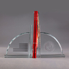 Noble Manufacturer Transparent Crystal Green Ball Achievement Custom Bespoke Logo Business School Office Desk Gift Hand Craft Bookend