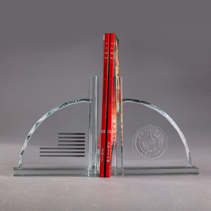 Noble Manufacturer Transparent Crystal Green Ball Achievement Custom Bespoke Logo Business School Office Desk Gift Hand Craft Bookend