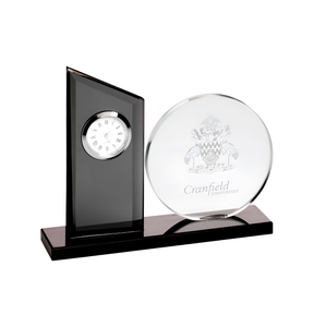 Noble Manufacturer's Customized Glass Clock Sports-Themed Office Decoration Bespoke Logo Handcrafted Trophy Award