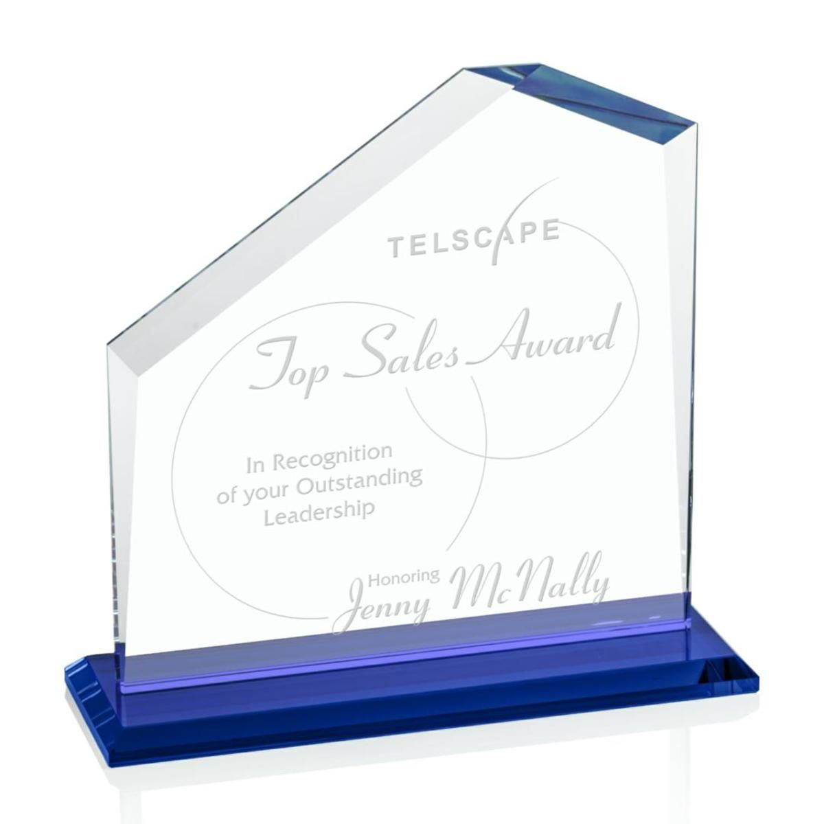 Noble Wholesale Cheap Different Color Options Outdoor Sports Business Gift Custom Personalized Logo Glass Trophy Award Plaque