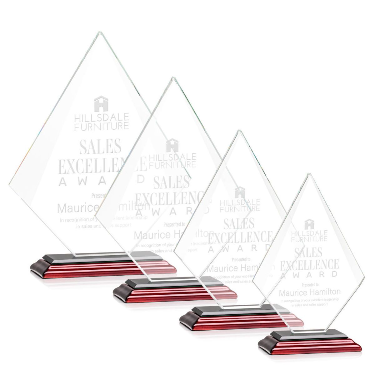 Noble Wholesale Cheap Different Color Options Outdoor Sports Business Gift Custom Personalized Logo Glass Trophy Award Plaque