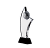 Noble Streamline Crystal Glass outdoor Sports Customized Personalized Bespoke Golf Trophy Award