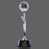 Noble High Quality Glass Business Gift Sports Awards Custom Bespoke Logo Golf A Hole in One Metal Figure Trophy Hand Craft