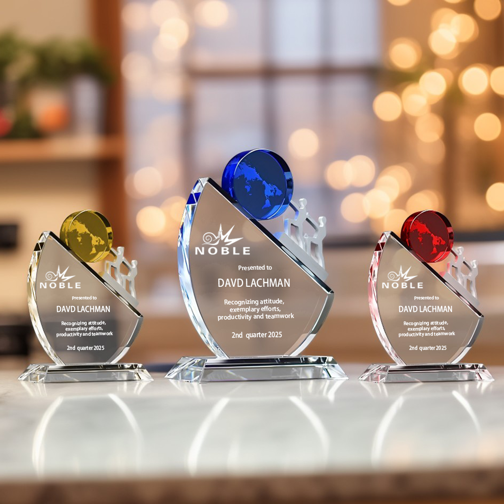 Noble Unique Design Custom Achievement Trophy Crystal Teamwork Award