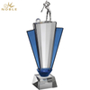 Noble Manufacturer Golf Figure Crystal Glass Outdoor Sports Gift Customized Personalized Bespoke Logo Golf Trophy Award Craft