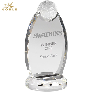 Noble Golf Ball Crystal Glass Sports Gift Customized Personalized Bespoke Logo Golf Trophy Award