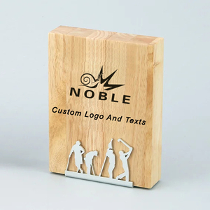 Noble High Quality Wood Business Gift Sports Awards Custom Bespoke Logo Golf A Hole in One Trophy Hand Craft