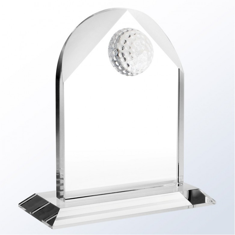 Noble High Quality K9 Crystal With 3D Laser Business Gift Sports Awards Custom Bespoke Logo Golf A Hole in One Trophy Hand Craft