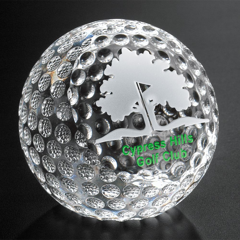 Noble High Quality Crystal Glass Business Gift Sports Awards Custom Bespoke Logo Golf A Hole in One Trophy Hand Craft