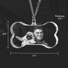 Noble Crystal Bone With 3D Laser Engraving Picture Inside Pet Dog Gift Key Chain