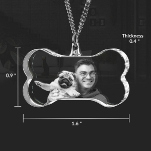 Noble Crystal Bone With 3D Laser Engraving Picture Inside Pet Dog Gift Key Chain