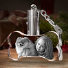 Noble Crystal Bone With 3D Laser Engraving Picture Inside Pet Gift LED Key Chain