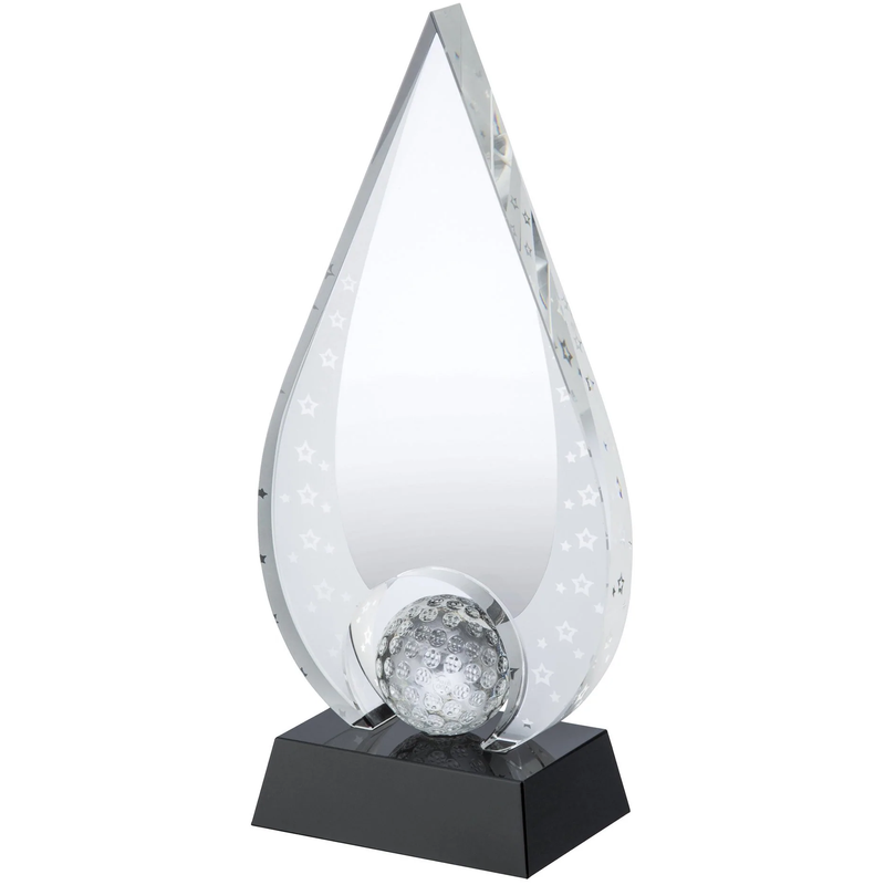 Noble Manufacturer Golf Ball Crystal Glass Sports Gift Customized Personalized Bespoke Logo Golf Trophy Award Hand Craft