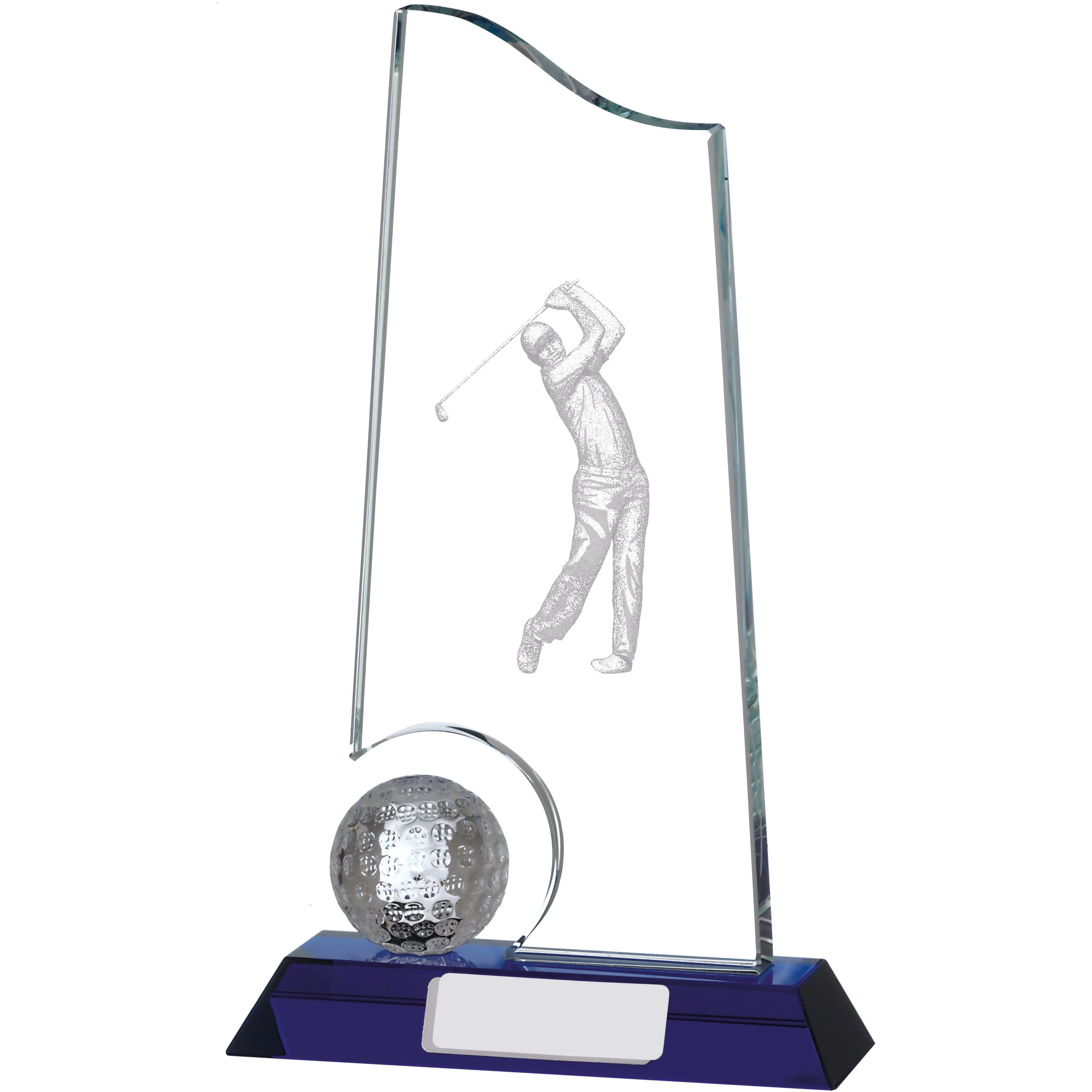 Noble Manufacturer Golf Ball Crystal Glass Outdoor Sports Gift Customized Personalized Bespoke Logo Golf Trophy 