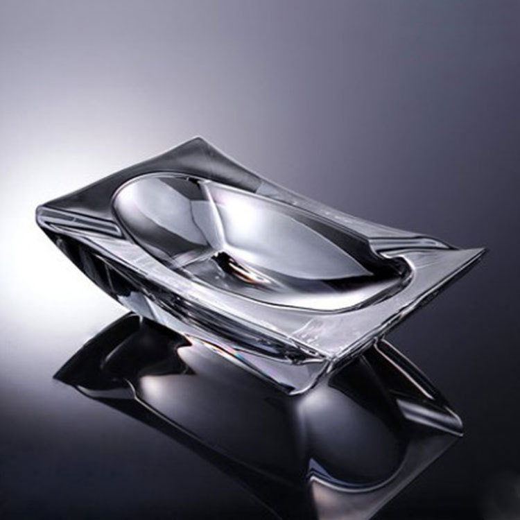 Noble Optical Crystal Award Custom Logo Business Office Gift Ashtray Hand Craft