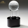 Noble Crystal Golf Ball And Crystal Column On Metal Base Golf Trophy Award