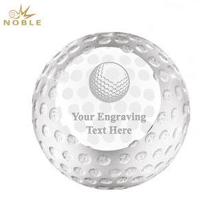 Noble Crystal Glass Golf Ball Custom Logo Golf Trophy Award