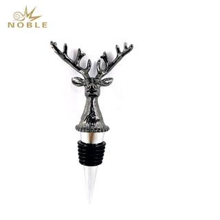 Popular New Design Custom Wedding Gift Animal Deer Head Metal Wine Bottle Stopper