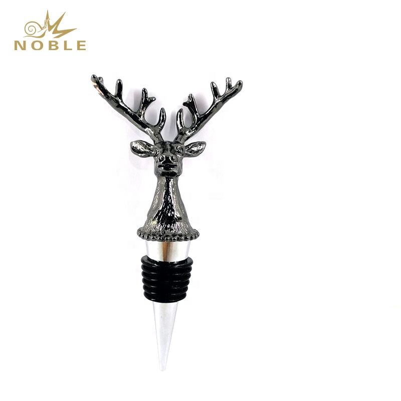 Popular New Design Custom Wedding Gift Animal Deer Head Metal Wine Bottle Stopper