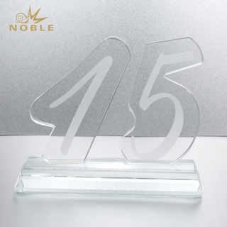 Custom Made Crystal 15 Years Anniversary Trophy Award