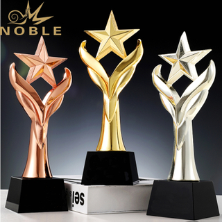 Noble New Design Metal Star Award with Black Crystal Base