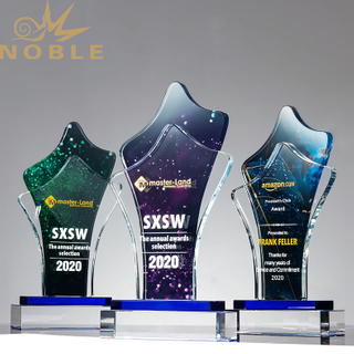 Custom Color Printing High Quality Crystal Plaque Trophy