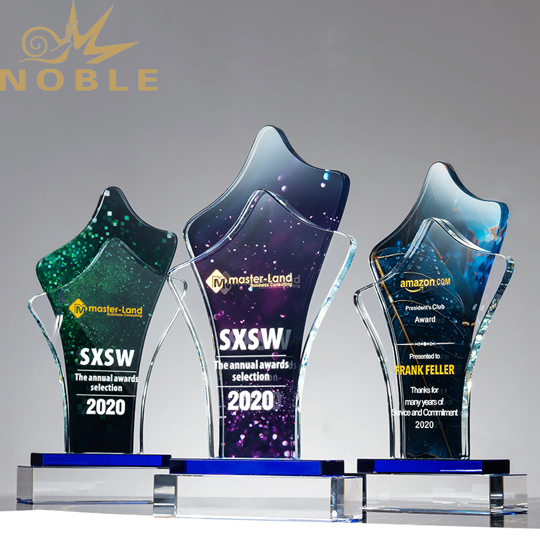 Custom Color Printing High Quality Crystal Plaque Trophy