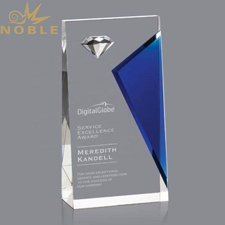 2020 New Design Custom Crystal Wedge Trophy with Diamond 