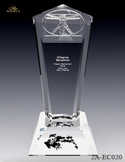 New Arrival Custom Engraving Crystal Pentagon Block Award Trophy